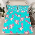 thumbnail image 2 of Homewish Cute Cartoon Axolotl Bed Sheets,Underwater Animal King Sheets,Pink Blue Sheet Set For Girls,Ultra Soft Home Decor,4pcs, 2 of 7