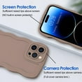 thumbnail image 2 of Case for iPhone 14 Pro Case Wave, Curly Frame Design for Women Girls, Cute Wavy Solid Color Aesthetic Phone Case Soft Flexible TPU Shockproof Full-Body Protective Case Cover 6.1 inch - Brown, 2 of 12
