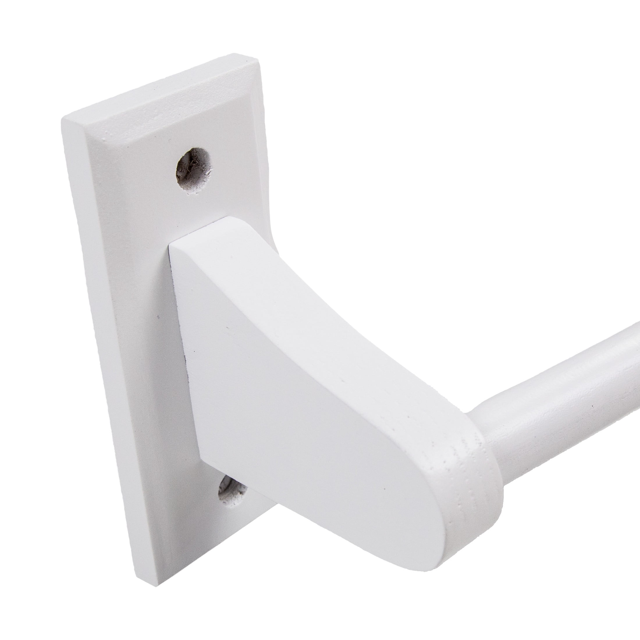 White Wood Dalton 24 in. Towel Bar, Bathroom and Kitchen Wall Mount