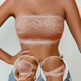 thumbnail image 4 of Lumistal Strapless Bra for Women Lace Bra Wireless Tube Top Bandeau Strapless Bras Seamless Stretchy Chest Wrap No Slip Everyday Bra Bras for Women No Underwire M, 4 of 7