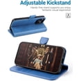 thumbnail image 4 of iPhone 13 Pro Case, iPhone 13 Pro 5G Wallet Case[Card Holder][Kickstand] [TPU Inner Shell][RFID Blocking] Flip Phone Cover Compatible for 6.1 Inch iPhone 13 Pro -Black - 3 Rear Cameras (Light Blue), 4 of 7