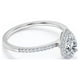 thumbnail image 2 of JeenMata Anillo de Compromiso con Halo de Diamantes en Forma de Pera Estilo Vintage en Oro Blanco de 10 K, 2 of 5