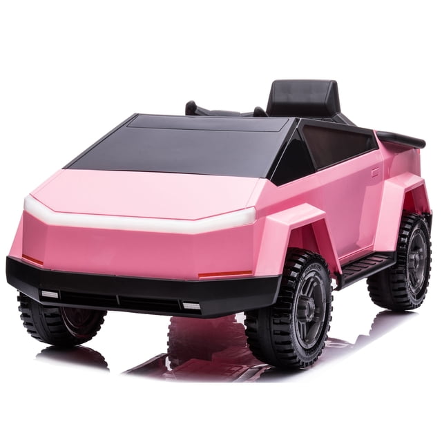 KingToys Pink Cybertruck Style Kids Ride On Truck 12V With Remote Control