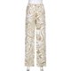 thumbnail image 2 of Caqui S (sku azul 201117TT05 tiene video) Primavera y verano nuevos pantalones tejidos rectos informales de cintura alta y sueltos con estampado animal para mujer, 2 of 8