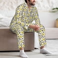 thumbnail image 7 of Naloa Leopard And Butterfly Men’s Pajamas Set - Long Sleeve Button Down Sleep Shirt and Pajama Bottoms Sleepwear Set-XX-Large, 7 of 7