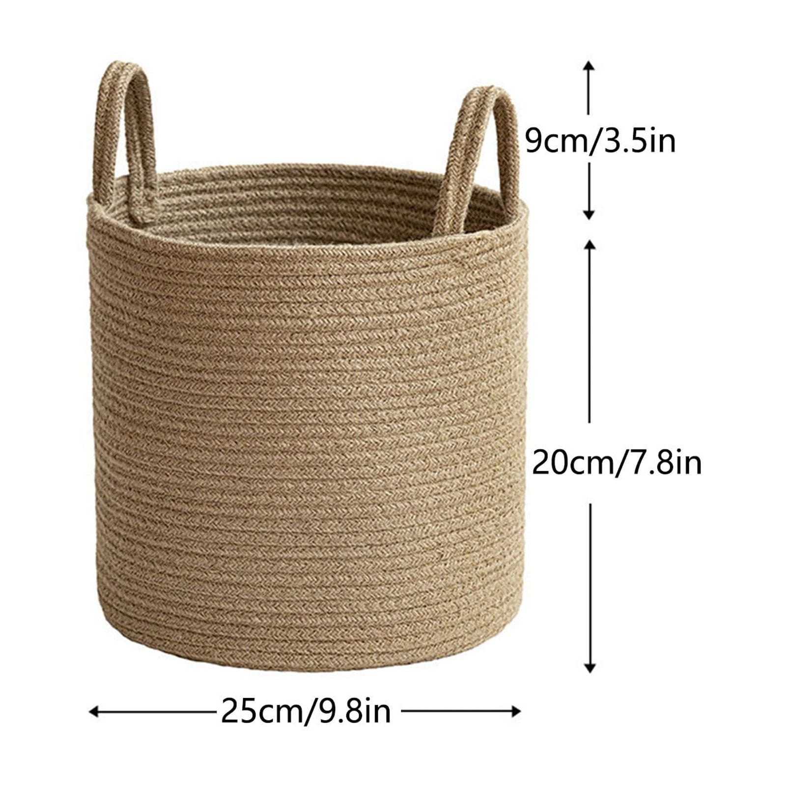 Storage Laundry Baskets, for Laundry Room, College Dorm, Bathroom, Bedroom Freestanding Laundry Hampers, Collapsible Clothes Hamper with Reinforced Handles 7.8×9.8×1.96Inch Brown