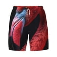 thumbnail image 4 of Lsque Mens Swim Trunks Closeup Red Flamingo Portrait Pattern - Bathing Suit Compression Liner - Beach Swim Shorts Swimwear - (S-3XL) - Stretch Quick Dry -Small, 4 of 9