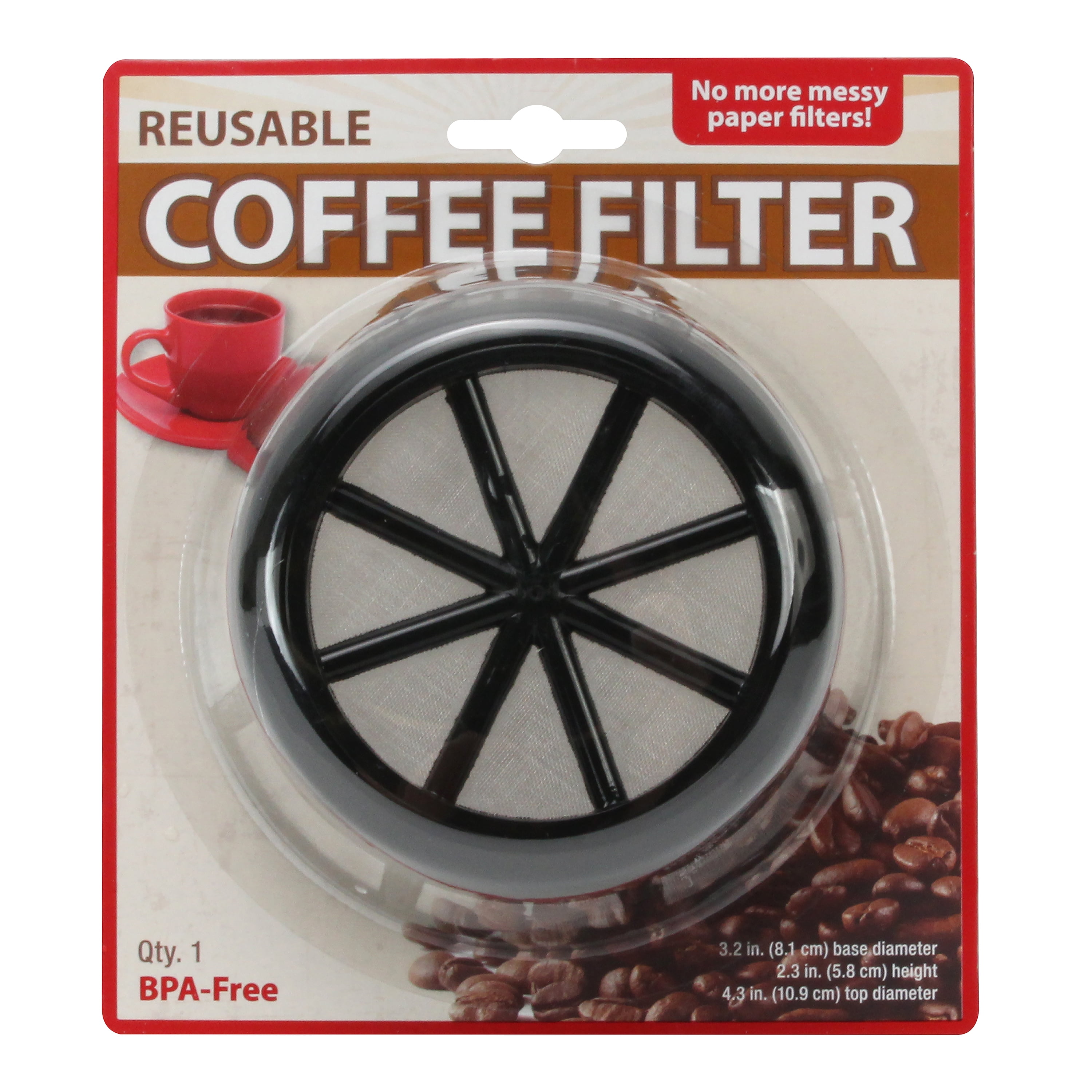 S&T INC. Reusable Coffee Filter, Plastic Basket for Coffee Makers, Black