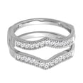 thumbnail image 3 of Dazzlingrock Collection 0.45 Carat (ctw) 10k Round Diamond Millgrain Anniversary Guard Double Band 1/2 CT, White Gold, Size 5, 3 of 6