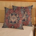 thumbnail image 2 of Boho Pillow Covers 20x20 Inch 2 Pcs Vintage Red Carpet Pattern Ethnic Decor Throw Pillows Blue Teal Retro Bohemian Outdoor Farmhouse Decoration Pillowcase Linen Cushion Cover for Couch Sofa Bed, 2 of 6