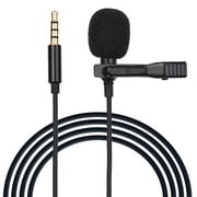 Ammoon K03 Professional Lavalier Microphone Omnidirectional Mic with Easy Clip-on Noise Reduction Recording Mic for Interview Podcast Video Conference Compatible with Android/iOS Smartphone