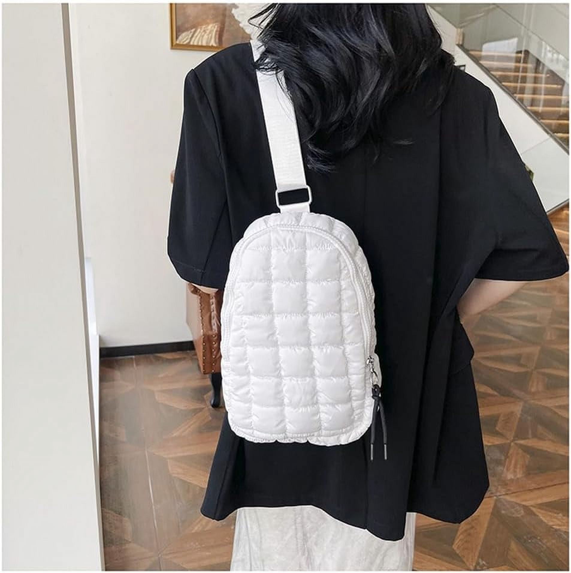 Puffer Belt Bag for Women Padded Crossbody Purse Waist Packs Cross Body Hobo Shoulder Travel Purse Cute Quilted Fanny Pack