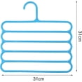 thumbnail image 2 of Juego de 8 perchas de plástico para pantalones que ahorran espacio, multiusos, para 5 pantalones, antideslizantes, color azul, 2 of 5