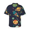thumbnail image 3 of Bixox Men's Hawaiian Shirts Men's Space Print Short-Sleeve Shirt-3X-Large, 3 of 8
