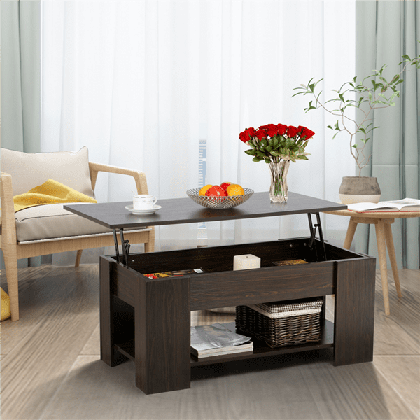 Yaheetech Lift up Top Coffee Table with Under Storage Shelf Modern