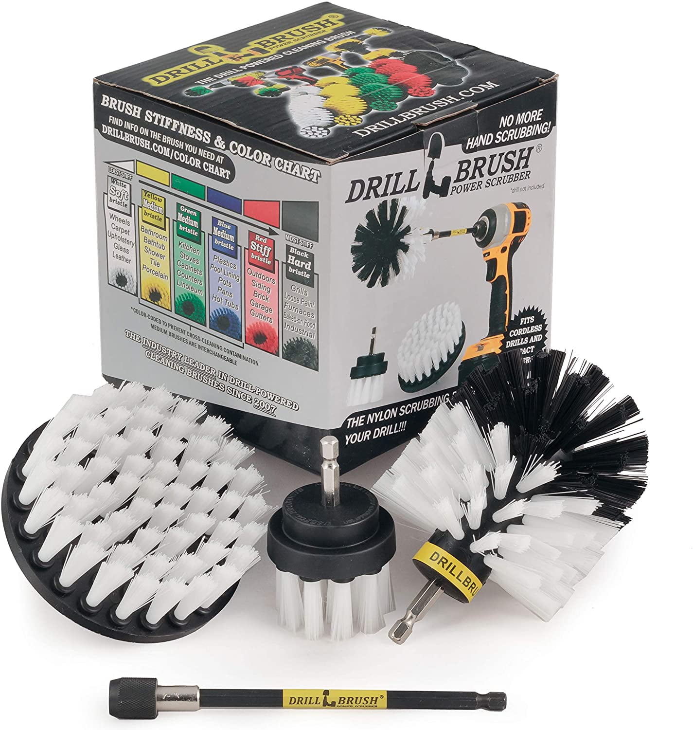 Drillbrush Automotive Soft White Drill Brush Car Wash Kit... Leather Cleaner 