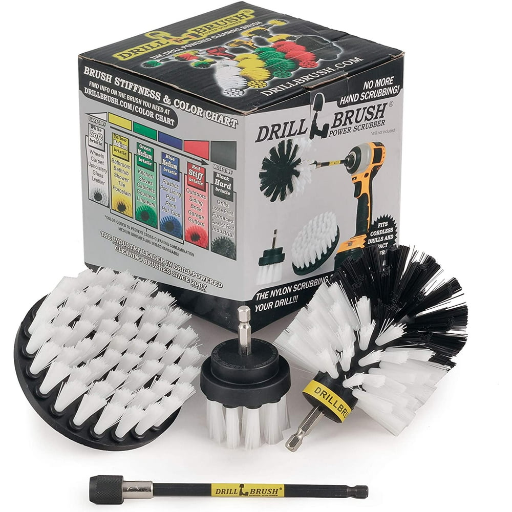 Drill Brush Car Washing and Detailing Power Brush Kit with Longreach