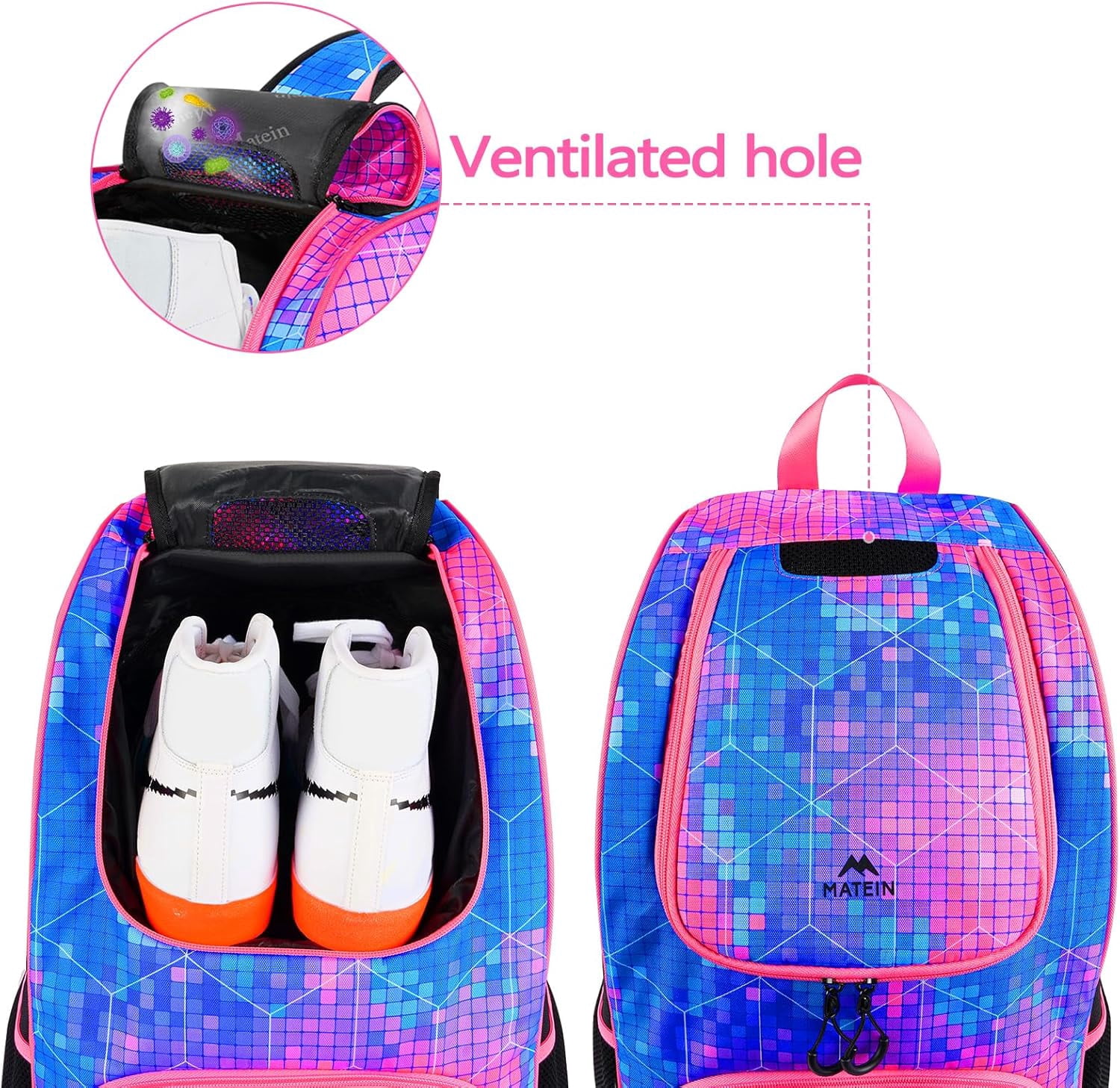 Basketball Backpack & Tennis Bag 6 Rackets, Sturdy Soccer Bag with Ball Holder & Large Protective Convertible Racquet Backpack with Shoes Compartment for Men Women