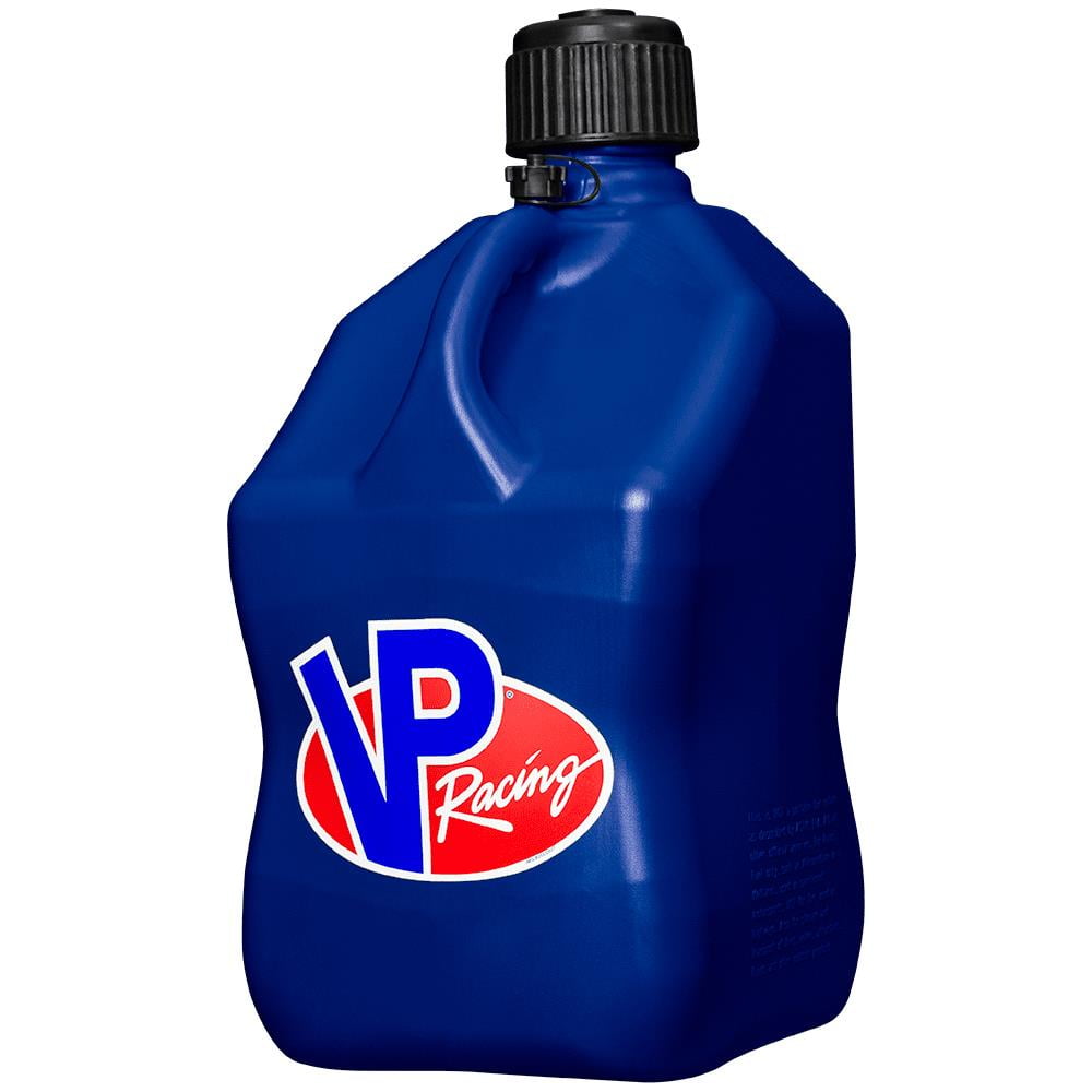 VP Racing Fuels Motorsport Container Jug With Filler Hose - 5 gal, Blue — Home & Garage Storage, Stackable Design