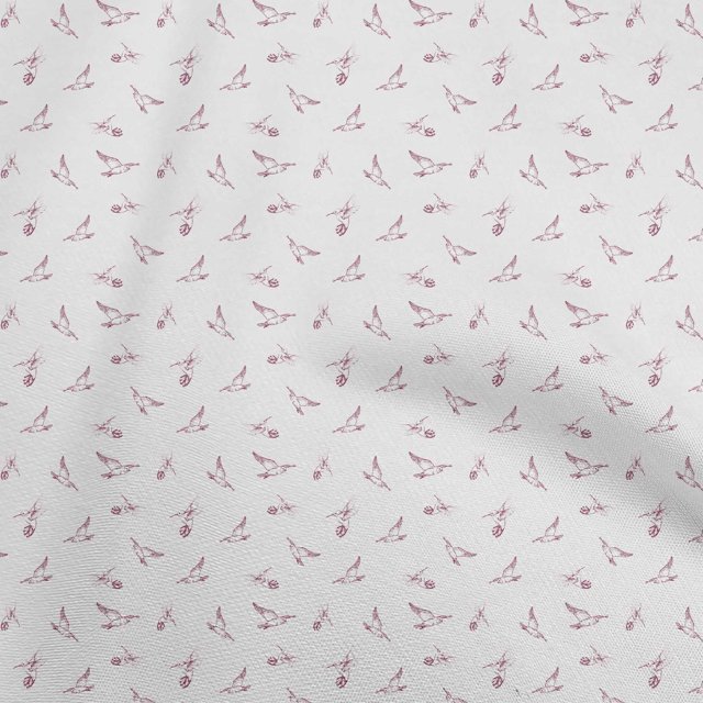oneOone Cotton Poplin White Fabric Bird Sewing Craft Projects Fabric Prints By Yard 42 Inch Wide