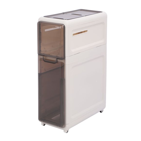 Armoire de Rangement Mince pour Salle de Bain, Armoire Étroite de Salle de Bain au Sol Rangement Multifonction pour Petits Espaces et Interstices, Organisateur de Tiroir Mince à 6 Roues Étanche pour Buanderie de Salle de Bain
