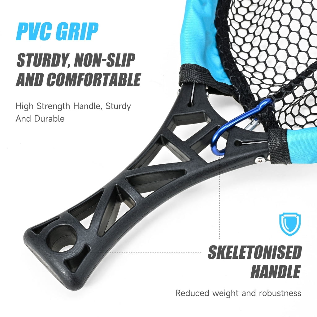 BQBQERT Fishing Net with Comfortable Grip Landing Net Fishing Tackle Tool Foldable Portable for Adult