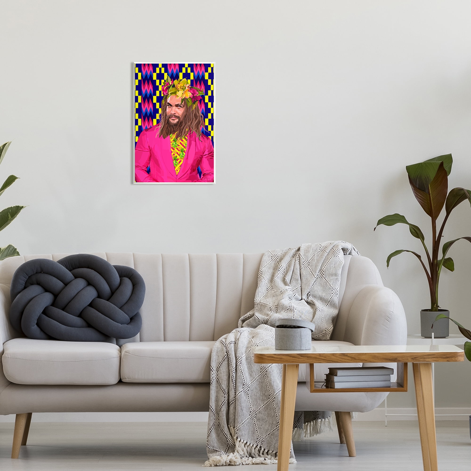 Stupell Industries Bold Patterned Actor Portrait Abstract Painting Unframed Art Print Wall Art