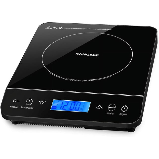 Parrilla de Inducción, Estufa de Inducción 1200W con Sensor Táctil y Pantalla LCD