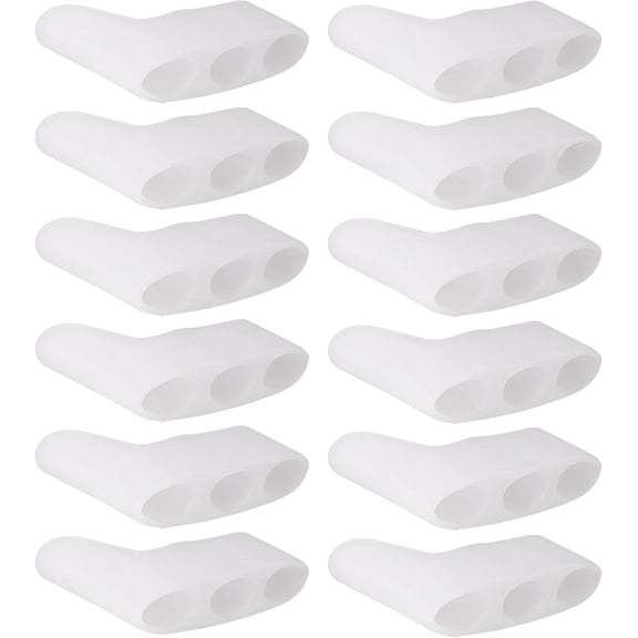 Pinky Toe Separator, 6 PCS Little Toe Straightener, Toe Separators for Overlapping Toe, Pinky Toe Cushion for Calluses, Blisters, Corns(white)