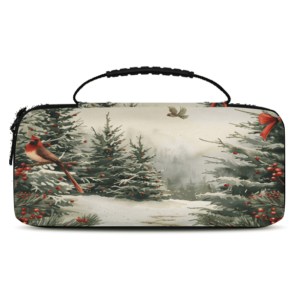 Herdesigns Retro Christmas Carrying Case for Nintendo Switch 2 with 20 Game Card Slots, Portable Travel Carry Case for Accessories and Console