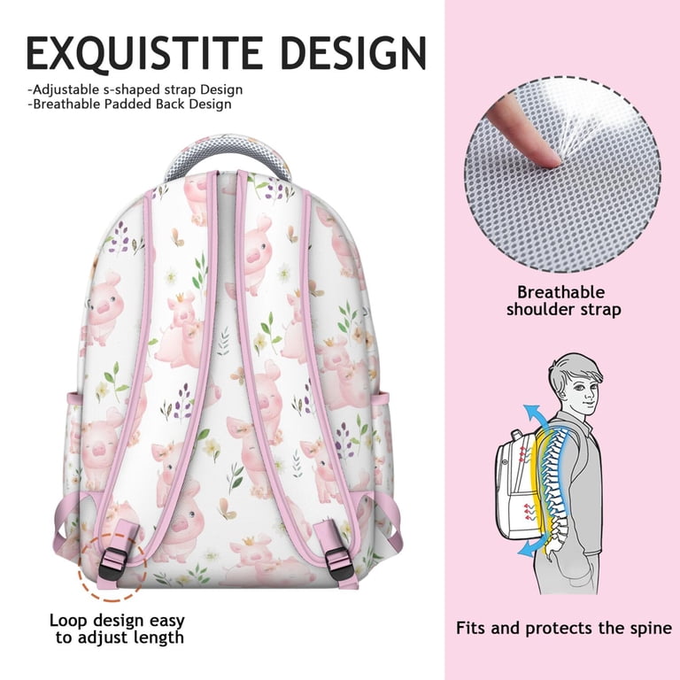 Pig Themed Travel Backpack - Spacious School Bag for  display picture 1
