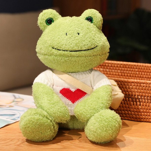 25cm Kawaii Dressing Frog Plush Toy Stuffed Animals Doll Soft Sweater Crossbody Bag Kids Toys Birthday Christmas Gift for Girls825cm Deng Xun unisex