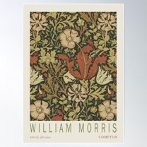 William Morris - Motifs Floraux - Compton Poster Wall Art, Modern Wall Decor For Living Room Bedroom, 8x12 UNFRAMED