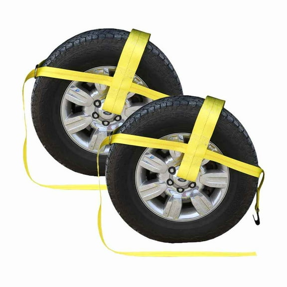 Us Cargo Control Dolly Adjustable Flat Hook Tow Strap, Yellow