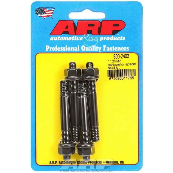 ARP 300-2403 Pro Series Black Oxide 5/16" Thread 2.700" OAL Drilled Carburetor Stud with 2" Spacer for NASCAR Wire Seal,