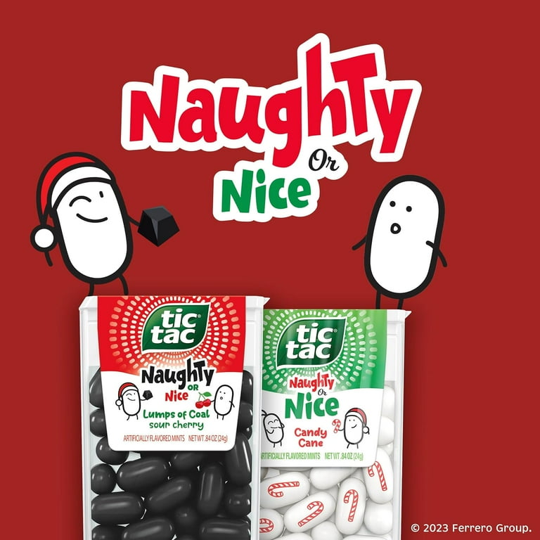 Tic Tac Naughty or Nice Lumps of Coal Sour Cherry Mints, Holiday