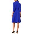 thumbnail image 3 of INSPIRE CHICBusiness Skirt Suit Sets for Women's 2 Piece Outfits Office 3/4 Sleeve Blazer Jacket Pleated Skirts XS Royal Blue, 3 of 6