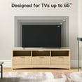 thumbnail image 3 of Pipishell Fluted TV Stand for 65 Inch TV, Modern 59" Entertainment Center with 3 Drawers & Open Storage, P2 Engineered Wood Media Console for Living Room, Bedrooms, Natural Oak, 3 of 8
