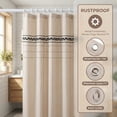 thumbnail image 2 of REGALWOVEN Boho Striped Shower Curtain Sets with 12 Hooks, Faux Linen Look Fabric for Bathroom Black 71"W x 71"L, 2 of 5