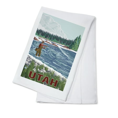 Fly Fishing Scene - Utah - LP Original Poster (100% Cotton Kitchen