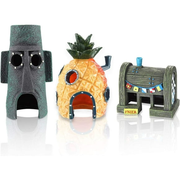 Pineapple House, SpongeBob's Home, Resin Aquarium Fish Tank Landscape, Cartoon Decoration, Suit-Jinjin