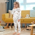 thumbnail image 5 of Dailycode Cotton Pajama Set Snug Fit Long Sleeve Top and Pants for 18M-8Y Deer Floral Branches, 5 of 7