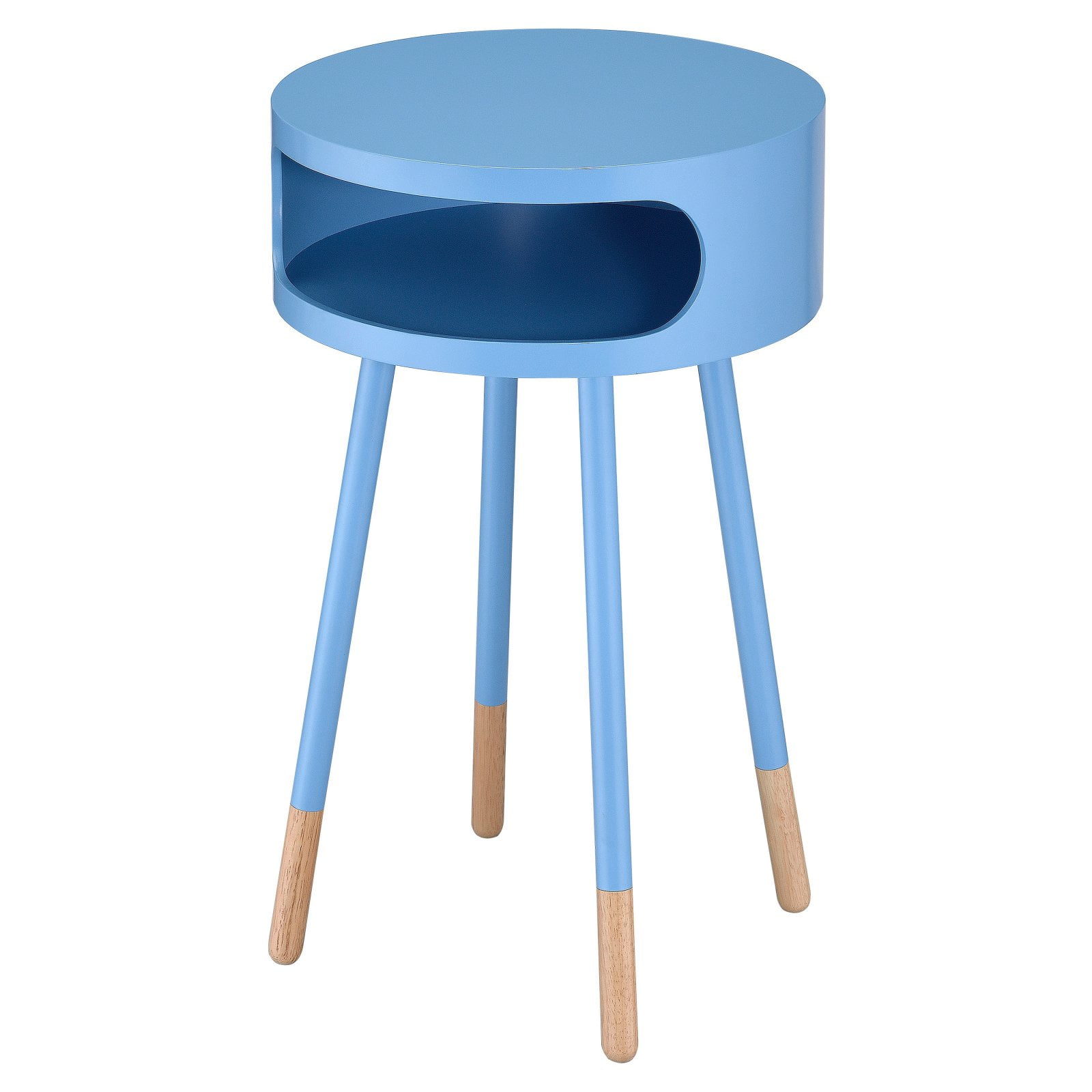 ACME Sonria End Table, Light Blue & Natural