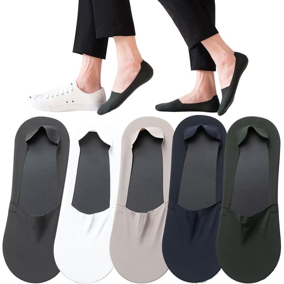5 Pairs No Show Socks Size 9-12 for Men, Invisible Ice Silk Breathable Socks