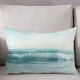 thumbnail image 3 of Teal Green Coastal Throw Pillow Cover 20 x 36 Inch Decorative Pillow Cover Summer Beach Nautical Ocean Lumbar Pillowcase Seasonal Rectangle Cushion Case for Couch Sofa Bed Living Room, 3 of 7