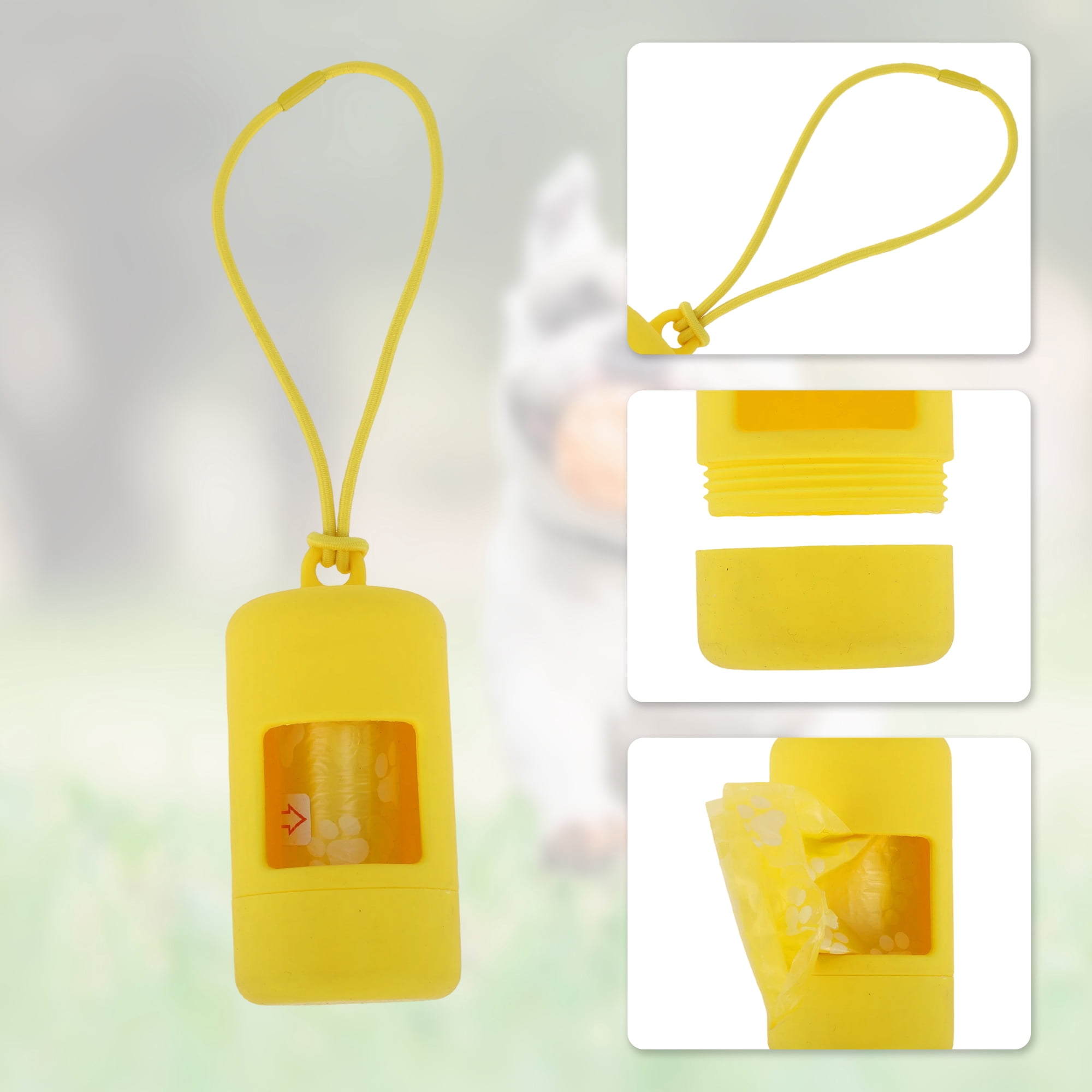 Unique Bargains Frosted Poop Bag Dispenser Waste Management Yellow