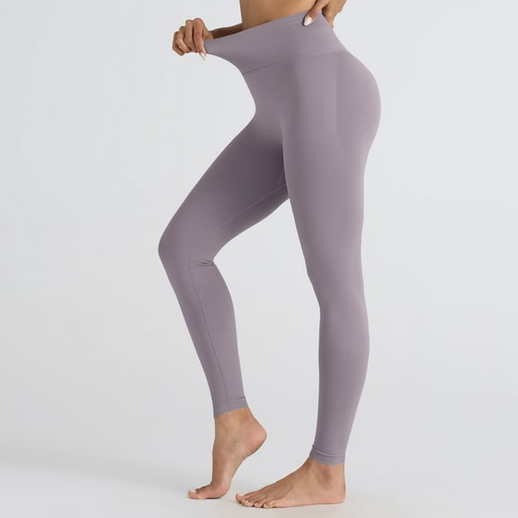 WIZUTIZ Yoga Pants Women Lightweight Stylish Fitted Yoga Sweatpants Spandex Elastic High Rise 7/8 Length Pants Solid Pants for Ladies Tiktok Trend Items Club Gray