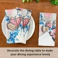 thumbnail image 6 of Coolnut Set of 4 Blue Grass and Butterfly Satin Napkin Square 20 Inches Table Napkins Soft Smooth Decorative Napkins for Wedding Banquet Party Decoration, 6 of 6