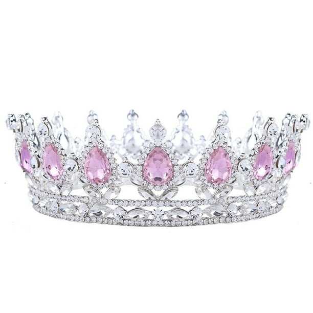 Guardurnaity Exquisita artesanía y de pelo de boda tallada detallada para novias, Tiaras y coronas, de boda Ropa, zapatos y accesorios Miscelánea Base plateada + diamante rosa