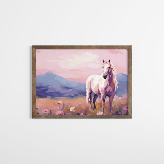 Pink Horse Wall Art Girly Western Wall Art Boho Cowgirl Bedroom Print Cowgirl Aesthetic Room Decor Rustic Chic Wall Art Horse Lover Home Decor #134, Unframed Poster Size 8x12